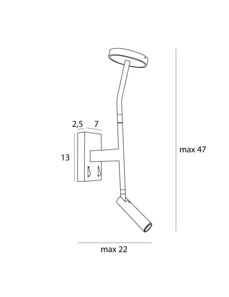 Kinkiety do sypialni - Maxlight Kinkiet Ibiza W0349 - product kolory-swiatla.pl 3