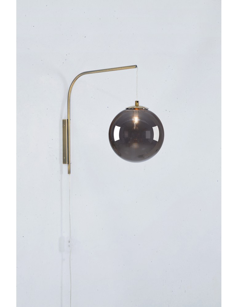 Kinkiety w stylu skandynawskim - Markslojd DIONE Ścienna 1L Dymiony/Mosiądz Antyczny 108419 - product kolory-swiatla.pl 3
