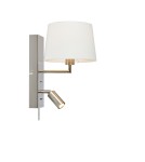 Kinkiety do sypialni - Markslojd COMO Ścienna 2L Stalowy/Biały 108596 - product 1