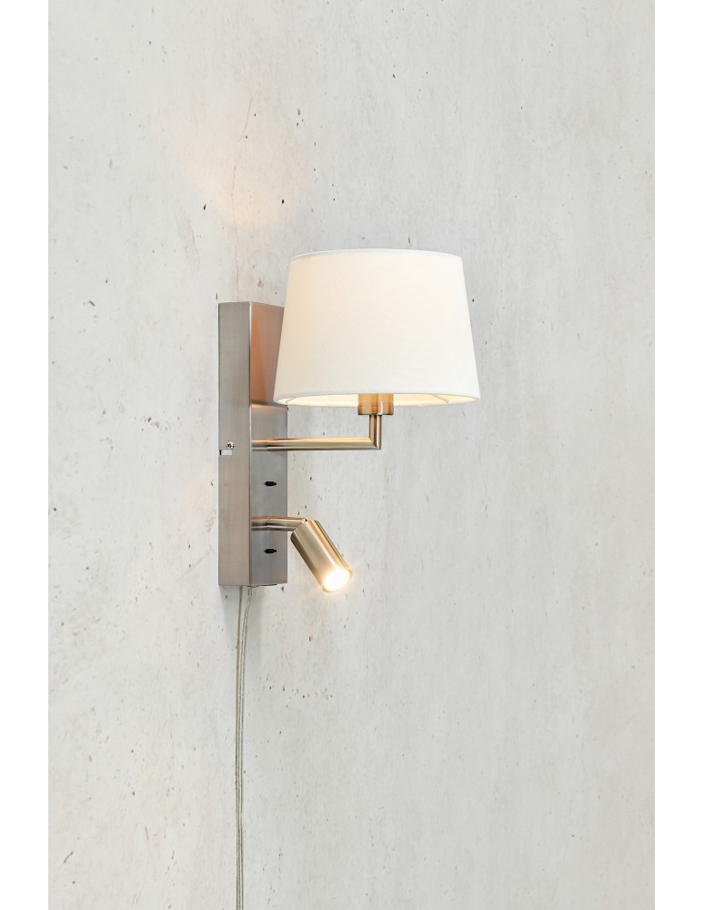 Kinkiety do sypialni - Markslojd COMO Ścienna 2L Stalowy/Biały 108596 - product kolory-swiatla.pl 2