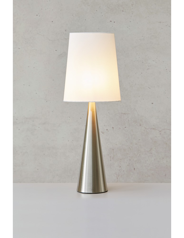 Lampy stołowe w stylu skandynawskim - Markslojd CONUS Stołowa 1L Nikiel Satynowy/Biały Przełamany 108624 - product kolory-swiatla.pl 3