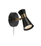 Kinkiety w stylu skandynawskim - Markslojd FOLIE Ścienna 1L Czarny/Mosiądz Antyczny 108625 - product 1
