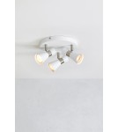 Lampy sufitowe regulowane - spoty - Markslojd FOLIE Sufitowa Okrągła 3L Biały/Nikiel Satynowy 108628 - product 2