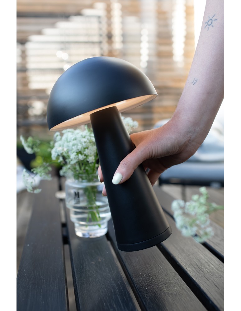 Lampy ogrodowe przenośne - Markslojd FUNGI Akumulatorowa/Ładowana Stołowa Czarny Matowy IP44 108655 - product kolory-swiatla.pl 3