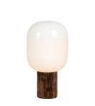 Lampy stołowe w stylu skandynawskim - Markslojd SKENE Stołowa 1L Biały/Drewno Podpalane 108663 - product 1