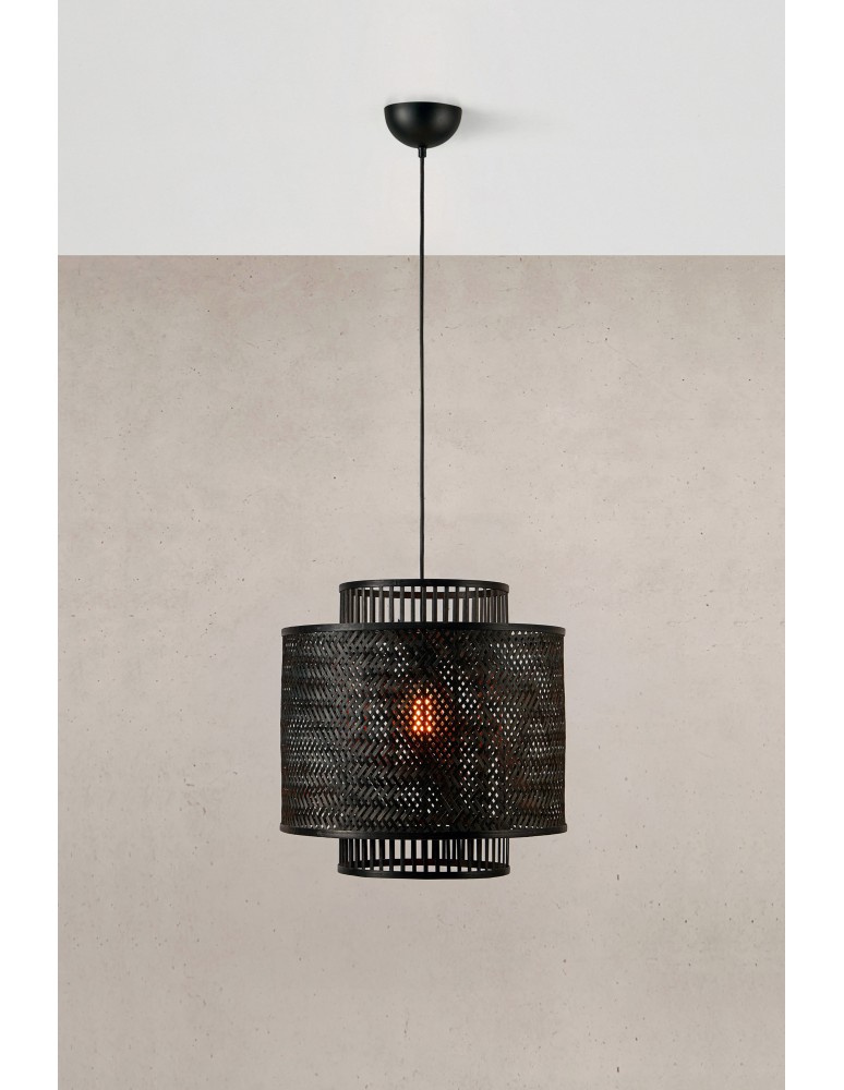 Lampy wiszące boho - Markslojd STRATI Wisząca 1L Czarny Matowy 108676 - product kolory-swiatla.pl 2