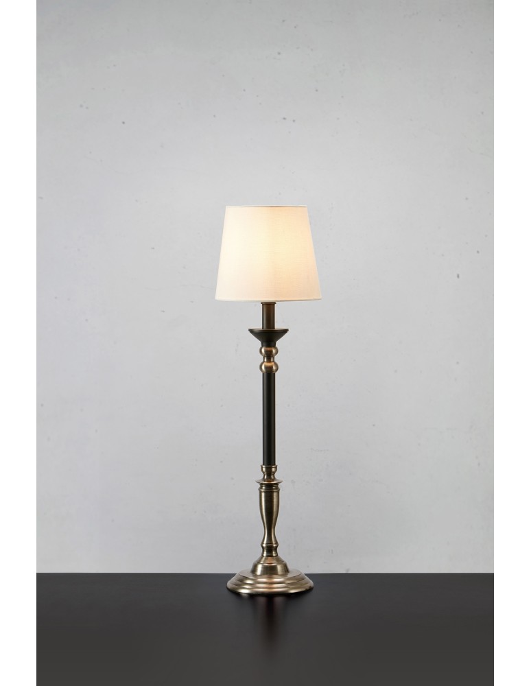 Lampy stołowe z abażurem - Markslojd GENT Stołowa 1L Stalowy/Czarny/Biały Przełamany 108680 - product kolory-swiatla.pl 2