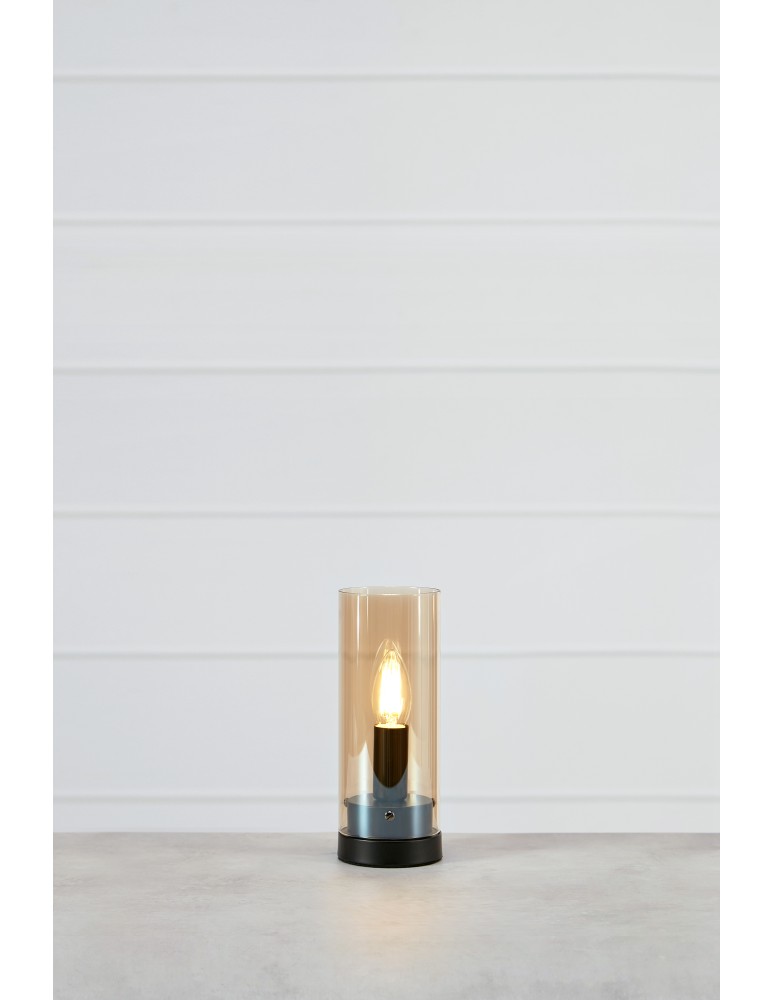 Lampy stołowe w stylu skandynawskim - Markslojd POST Stołowa 1L 9cm Czarny/Bursztynowy 108719 - product kolory-swiatla.pl 2