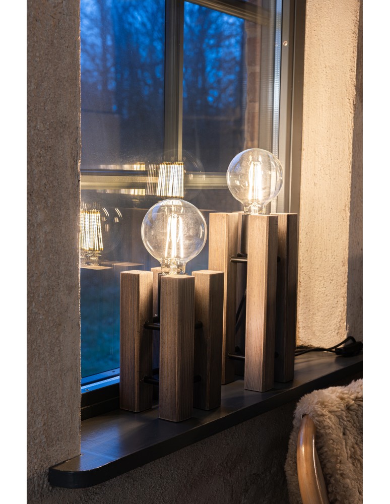 Lampy stołowe w stylu skandynawskim - Markslojd LODGE Stołowa 1L 28cm Brązowy 108757 - product kolory-swiatla.pl 2