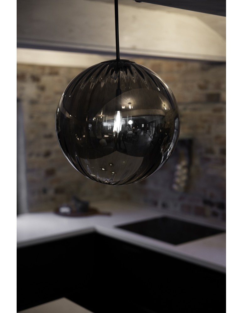 Lampy wiszące w stylu skandynawskim - Markslojd FENGARI Wisząca 1L Czarny Matowy/Dymiony 108762 - product kolory-swiatla.pl 2