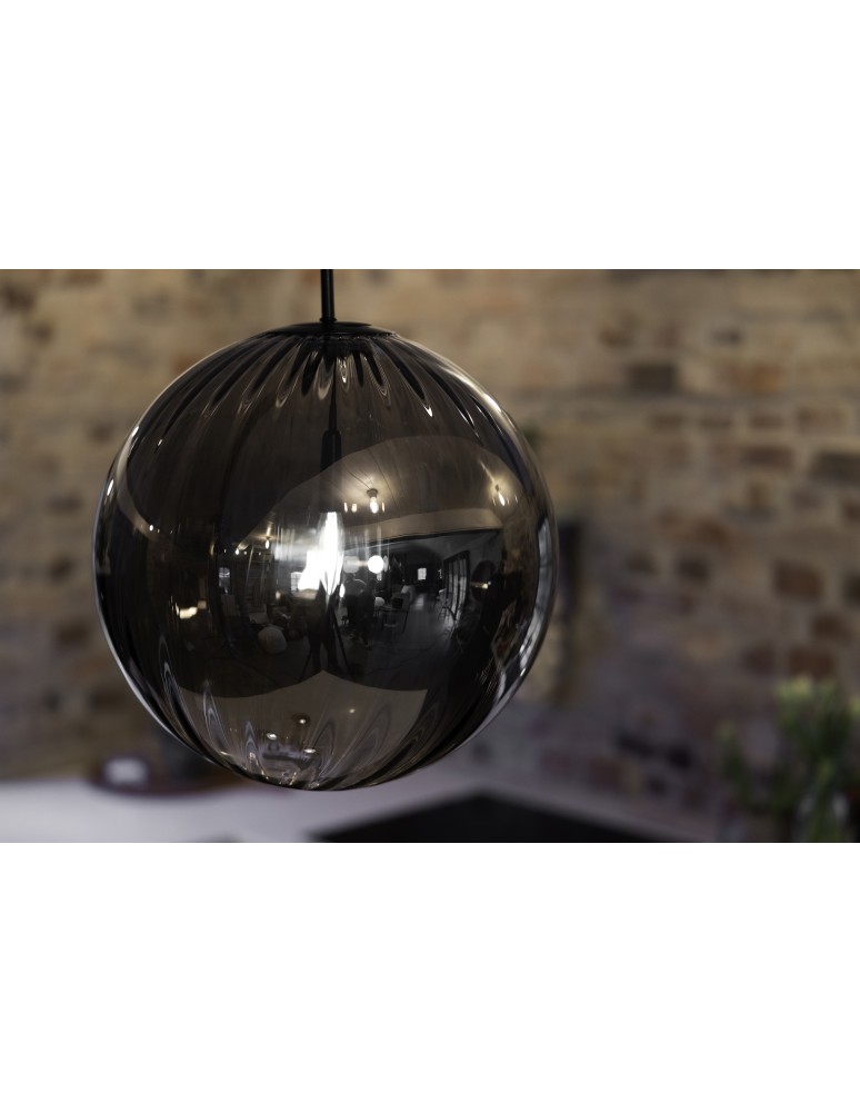 Lampy wiszące w stylu skandynawskim - Markslojd FENGARI Wisząca 1L Czarny Matowy/Dymiony 108762 - product kolory-swiatla.pl 3