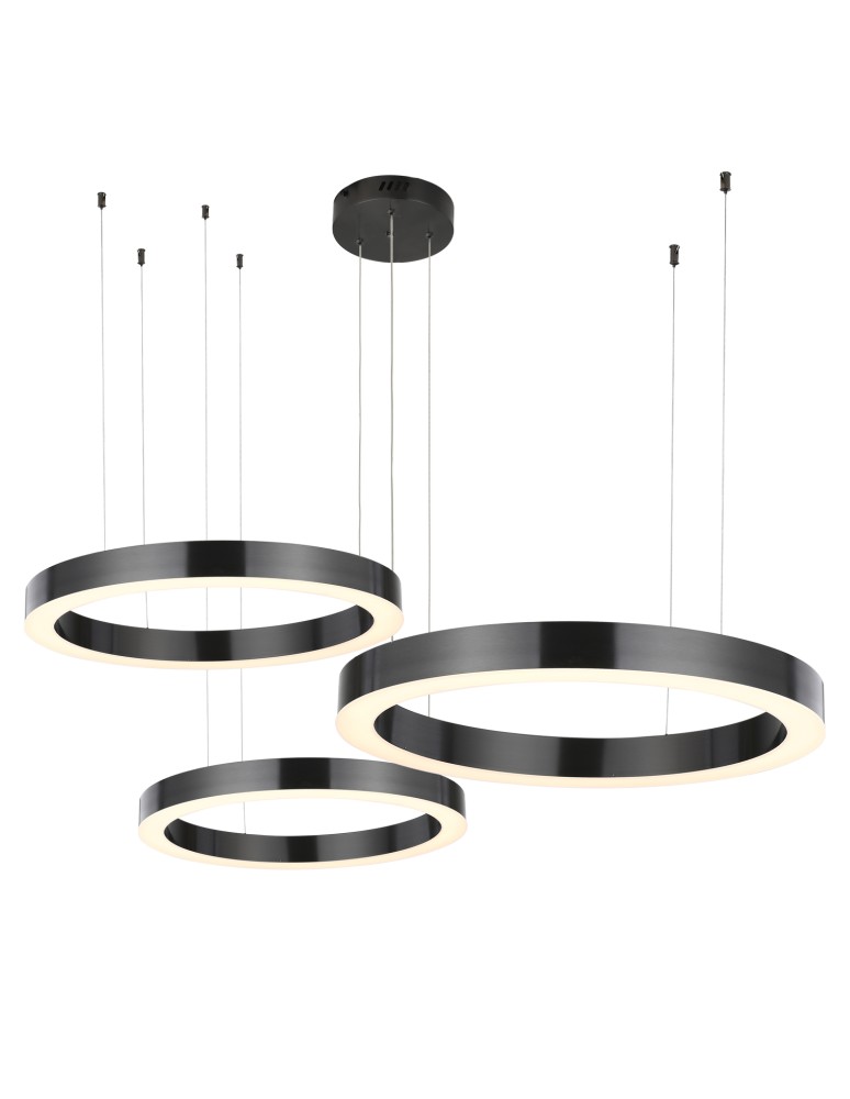  Step Into Design Lampa wisząca CIRCLE 60+80+100 LED TYTAN na 1 podsufitce ST-8848-60+80+100 black
