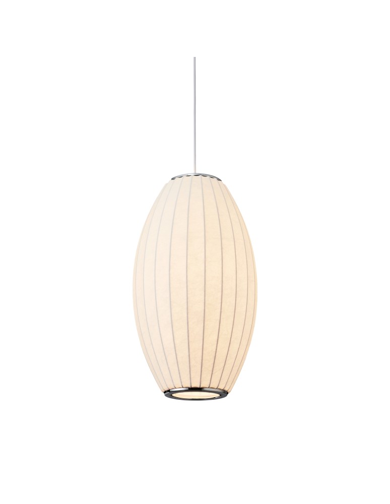 Step Into Design Lampa wisząca SILK BARREL biała 50 cm ST-2335-20