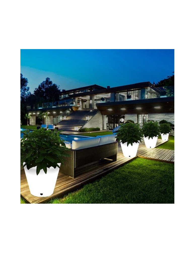 Step Into Design Lampa ogrodowa donica FLOWER POT M LED RGBW 16 kolorów 40 cm ES-FL022