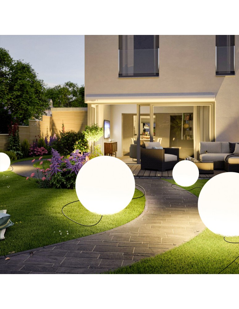 Step Into Design Lampa ogrodowa kula BALL S biała 35 cm ES-B035 Step Into Design Lampa ogrodowa kula BALL S biała 35 cm ES-B035
