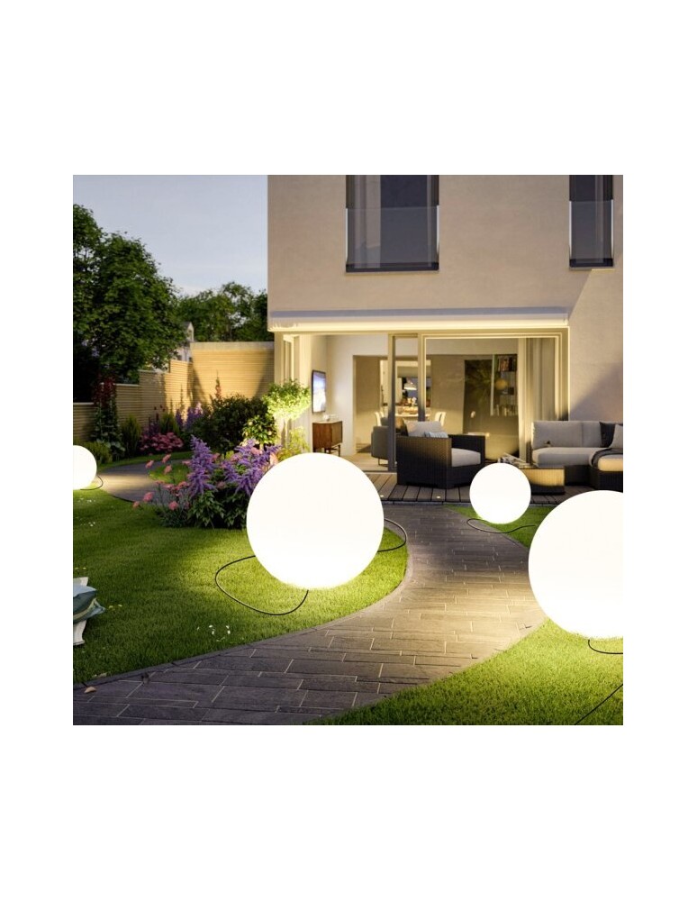 Step Into Design Lampa ogrodowa kula BALL L biała 60 cm ES-B060