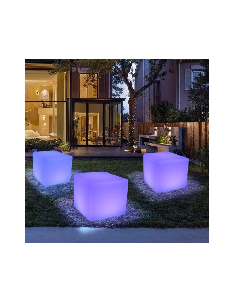 Step Into Design Lampa ogrodowa kostka CUBIC XL LED RGBW 16 kolorów 50 cm ES-C5050 Step Into Design Lampa ogrodowa kostka CUBIC XL LED RGBW 16 kolorów 50 cm ES-C5050