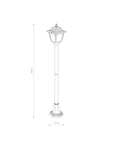 Nowodvorski ANA Zewnętrzna  Słupek Max moc 10W only LED E27 Czarny 10501 - produkt 2