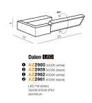 Kinkiety łazienkowe - Azzardo DALEN BLACK 4000K 1xLED Ścienna Czarny IP44 AZ2961 - produkt 4