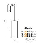 Kinkiety wiszące - Azzardo ALMERIA BLACK 1xE27 Ścienna Czarny AZ2611 - product 2