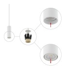Lampy wiszące tuby - Nowodvorski FOURTY S  Sufitowa Wisząca Max moc 10W only LED GU10 R35 Biały 10764 - product 4