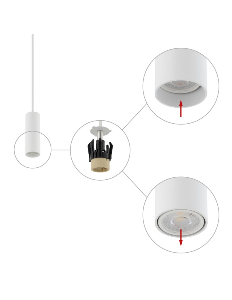 Nowodvorski FOURTY S  Sufitowa Wisząca Max moc 10W only LED GU10 R35 Biały 10764