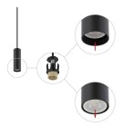 Lampy wiszące tuby - Nowodvorski FOURTY S  Sufitowa Wisząca Max moc 10W only LED GU10 R35 Czarny 10765 - product 4