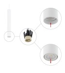 Lampy wiszące tuby - Nowodvorski FOURTY M  Sufitowa Wisząca Max moc 10W only LED GU10 R35 Biały 10770 - product 4