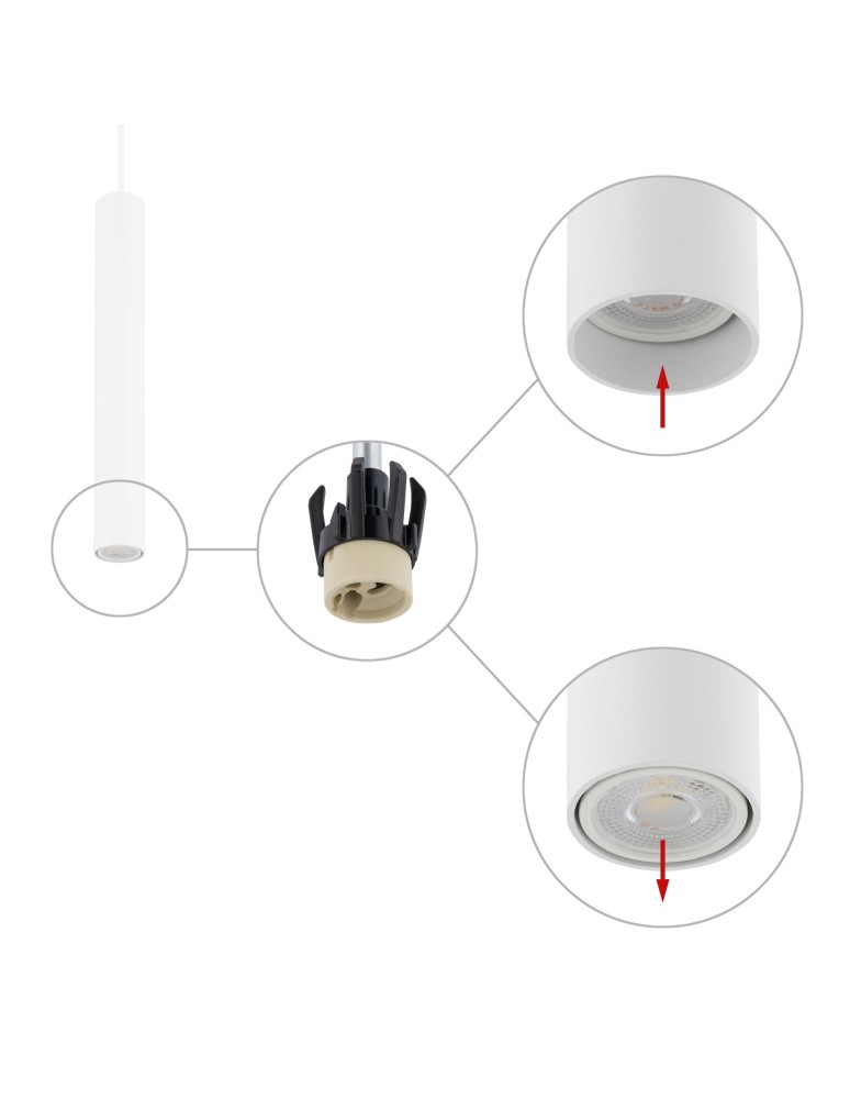 Nowodvorski FOURTY M  Sufitowa Wisząca Max moc 10W only LED GU10 R35 Biały 10770