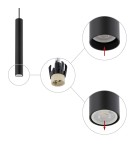 Lampy wiszące tuby - Nowodvorski FOURTY M  Sufitowa Wisząca Max moc 10W only LED GU10 R35 Czarny 10771 - product 4