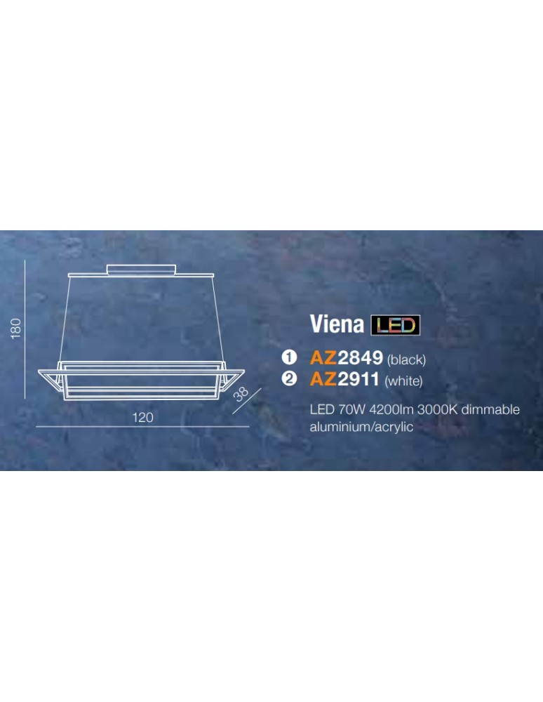 Azzardo VIENA BLACK 1xLED Wisząca Czarny AZ2849