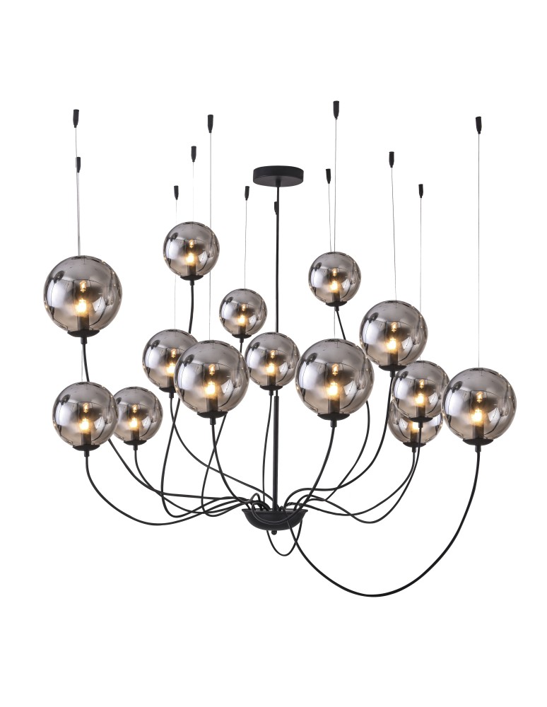 Lampy wiszące - Azzardo CONFLUX 14 14xG9 Wisząca Chrom/Czarny AZ2908 - produkt kolory-swiatla.pl 1