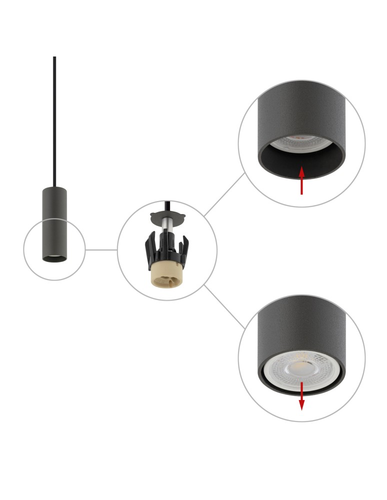 Nowodvorski FOURTY S Sufitowa Wisząca Max moc 10W only LED GU10 R35 Szary 10901 Nowodvorski FOURTY S Sufitowa Wisząca Max moc 10W only LED GU10 R35 Szary 10901