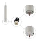 Lampy wiszące tuby - Nowodvorski FOURTY M  Sufitowa Wisząca Max moc 10W only LED GU10 R35 Szary 10902 - product 4