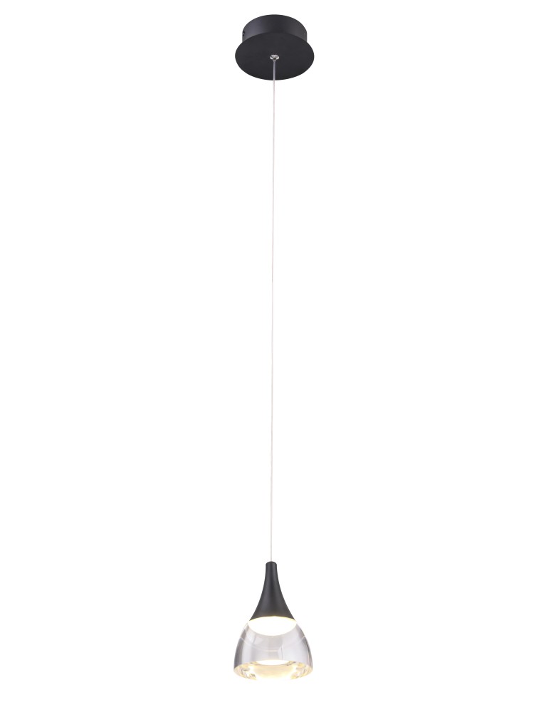 Lampy wiszące LED - Azzardo DALMATIA 1 BLACK 1xLED Wisząca Czarny AZ2847 - produkt kolory-swiatla.pl 1