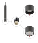 Lampy wiszące tuby - Nowodvorski FOURTY M  Sufitowa Wisząca Max moc 10W only LED GU10 R35 Szary 10903 - product 4