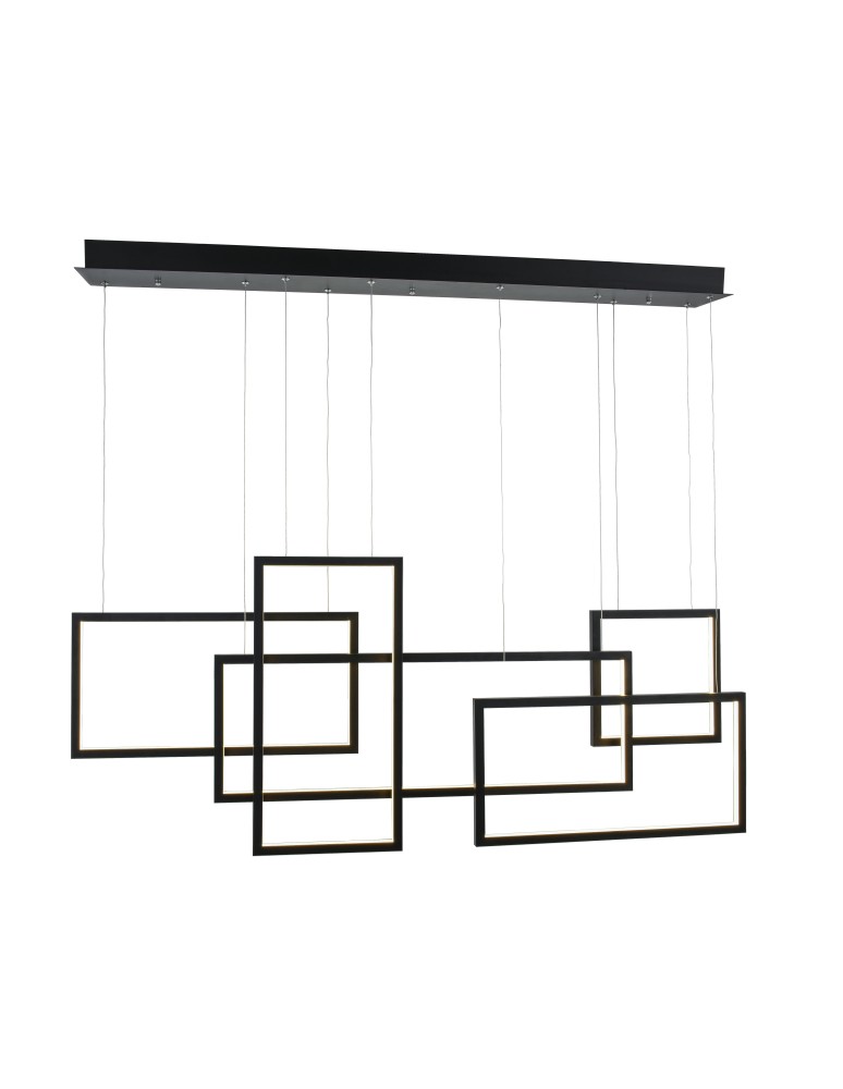 Lampy wiszące geometryczne - Azzardo QUADRATUS BLACK 1xLED Wisząca Czarny AZ2850 - produkt kolory-swiatla.pl 1