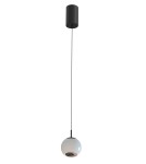 YASKR Lampa Wisząca Iliso 1xLED czarna PL0148 Białe Szkło, Czarny YASKR Lampa Wisząca Iliso 1xLED czarna PL0148 Białe Szkło, Czarny