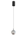 YASKR Lampa Wisząca Iliso 1xLED czarna PL0148  Białe Szkło, Czarny