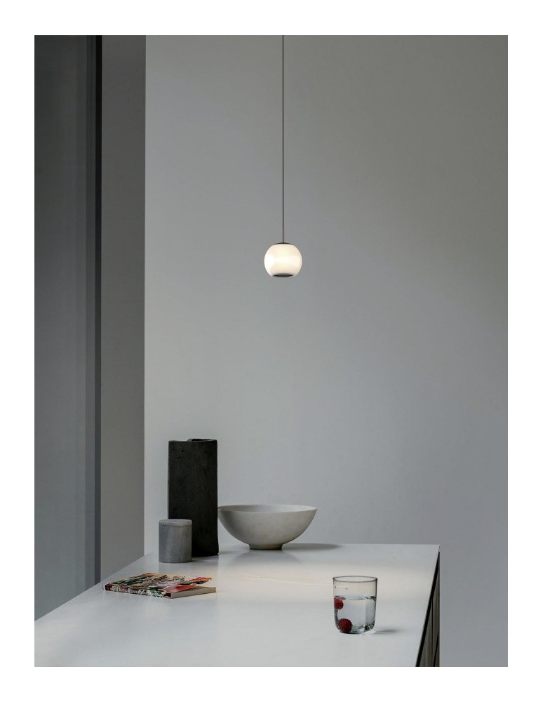 YASKR Lampa Wisząca Iliso 1xLED czarna PL0148 Białe Szkło, Czarny YASKR Lampa Wisząca Iliso 1xLED czarna PL0148 Białe Szkło, Czarny
