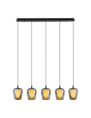 YASKR Lampa Wisząca Keso 5xLED czarna PL0141-5  Czarny