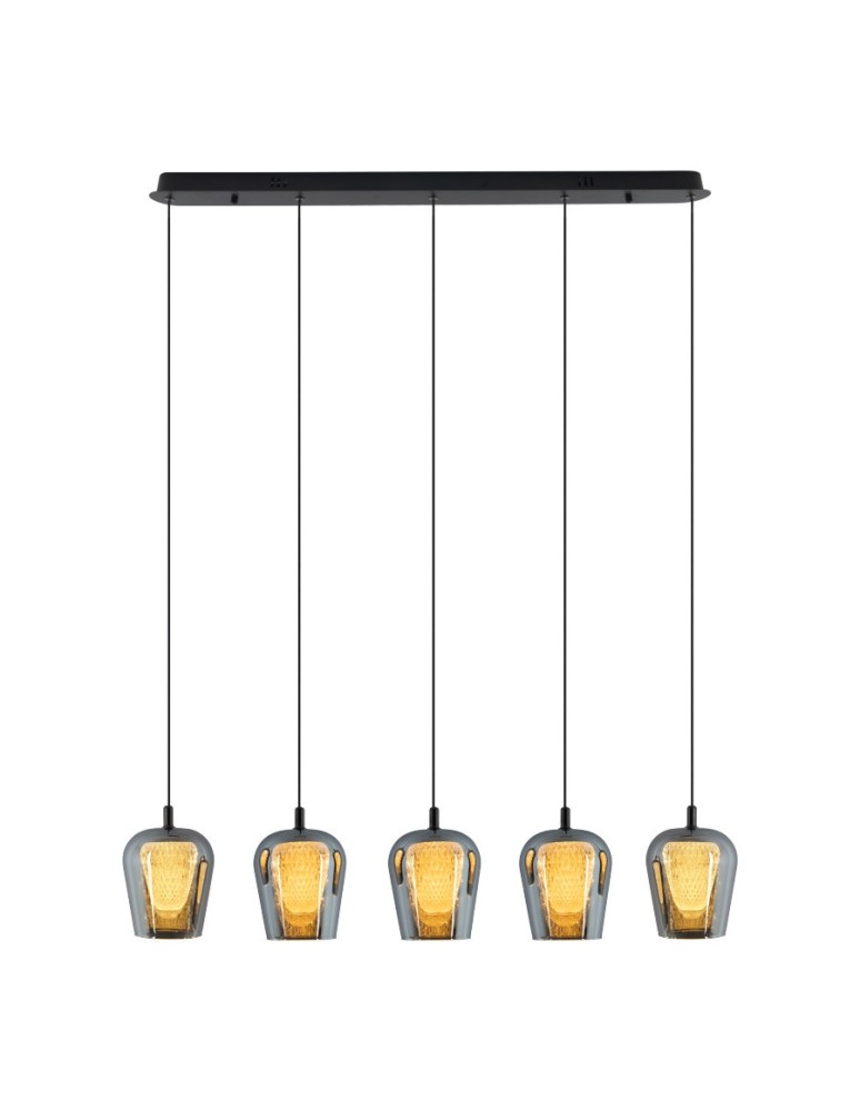 YASKR Lampa Wisząca Keso 5xLED czarna PL0141-5  Czarny