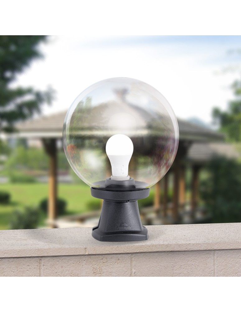 Lampy ogrodowe stojące - Fumagalli Zewnetrzna Latarnia ogrodowa Disma - 1xE27 czarna (FMG-DISMA-GLOBE-BLK) - product kolory-swiatla.pl 2