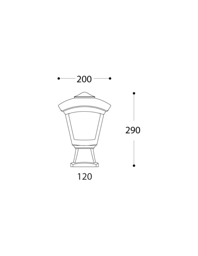 Lampy ogrodowe stojące - Fumagalli Zewnetrzna Latarnia cokołowa Disma - 1xE27 czarna (FMG-DISMA-ROBY-BLK) - product kolory-swiatla.pl 3