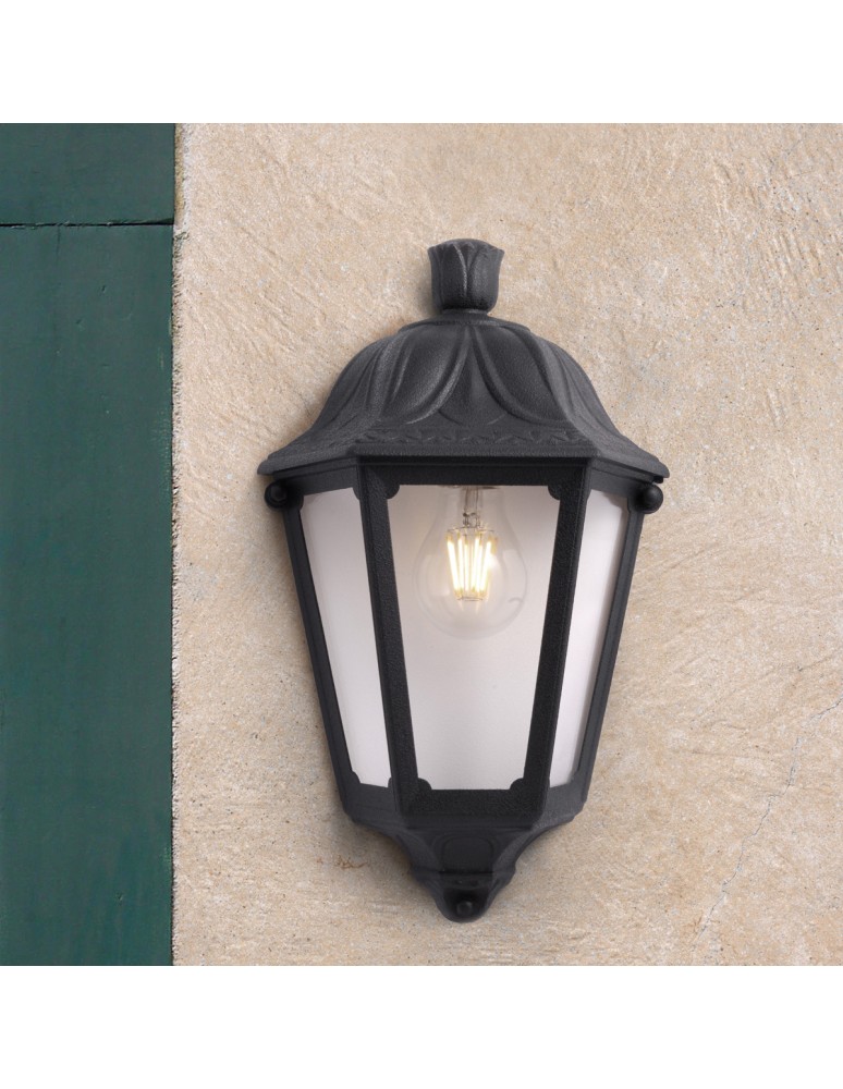 Kinkiety zewnętrzne - Fumagalli Zewnetrzna Latarnia naścienna Iesse - 1xE27 czarna (FMG-IESSE-BLK) - product kolory-swiatla.pl 2