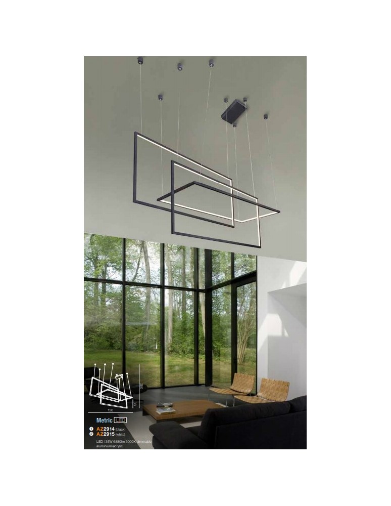 Azzardo METRIC BLACK 1xLED Wisząca Czarny AZ2914