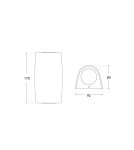 Kinkiety zewnętrzne - Fumagalli Zewnetrzna Latarnia naścienna Marta - 2 źródła światłaxGU10 czarna (FMG-MARTA90-2LT-BLK) - product 3