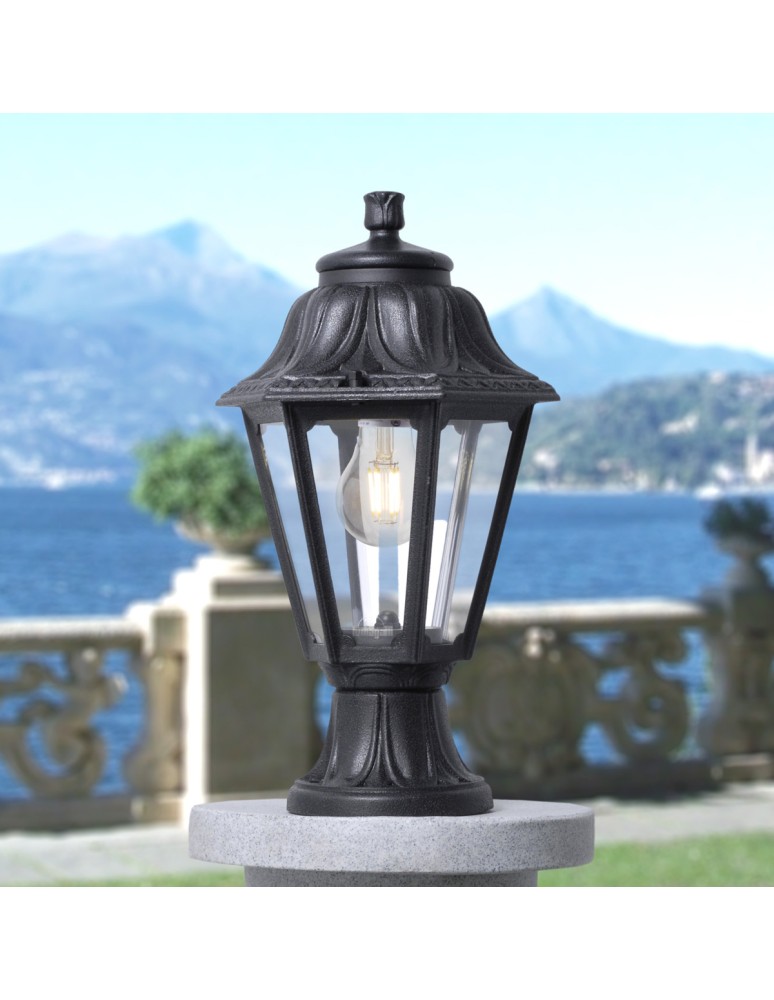 Lampy ogrodowe stojące - Fumagalli Zewnetrzna Latarnia cokołowa Mikrolot - 1xE27 czarna (FMG-MIKROLOT-ANNA-BLK) - product kolory-swiatla.pl 2