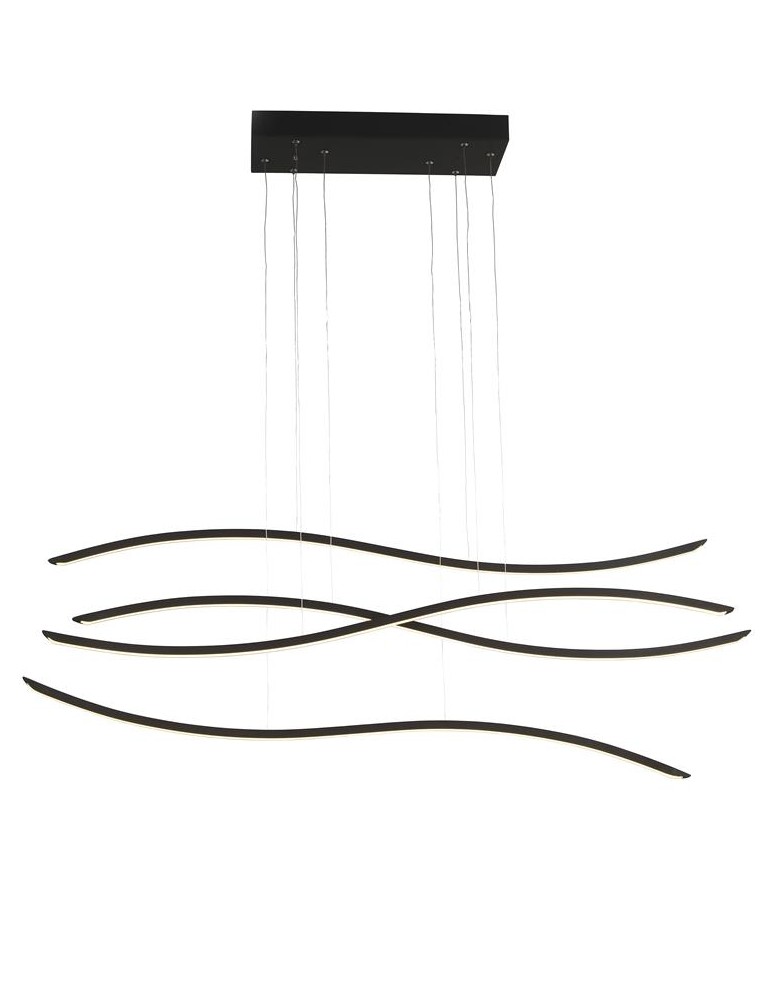 Lampy wiszące LED - Azzardo WAVES BLACK 1xLED Wisząca Czarny AZ2912 - produkt kolory-swiatla.pl 1