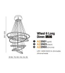 Lampy wiszące okręgi - Azzardo WHEEL 6 LONG DIMM CHROME 6xLED Wisząca Chrom AZ2990 - produkt 4